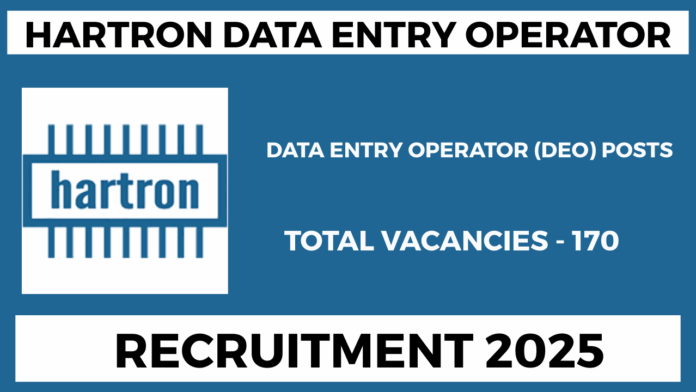 HARTRON Data Entry Operator Recruitment 2025