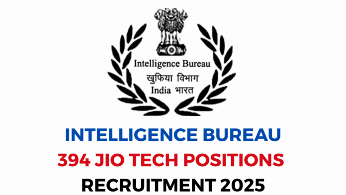 Intelligence Bureau (IB) JIO-II/Tech Recruitment 2025