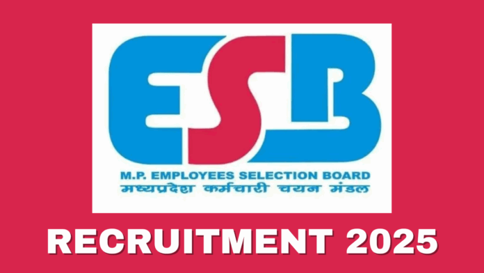 Madhya Pradesh Employee Selection Board (MPESB) Recruitment 2025