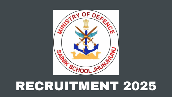 Sainik School Jhunjhunu Recruitment 2025
