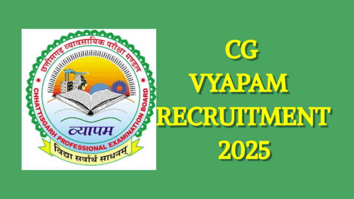 CG Vyapam Ward Boy and Ward Aaya Recruitment 2025 Notification Issued.