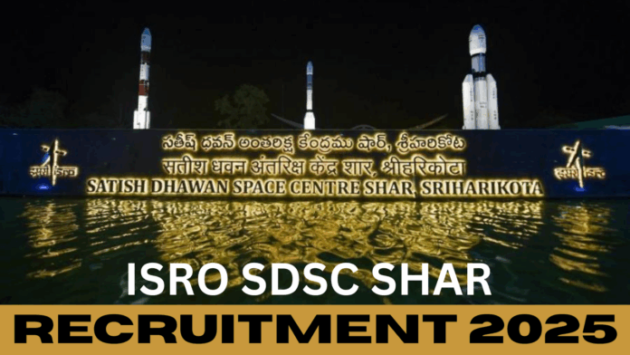 The online application form for the ISRO SDSC SHAR Recruitment 2025 will be accessible from 16th October 2025 until 14th November 2025.